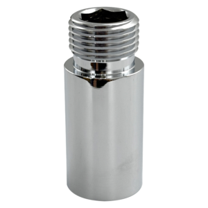 EXTENSAO MEDIA SEXTAVADA INTERNA BSP 40 MM - 1/2" - LATAO CROMADO