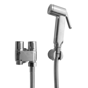 DUCHA HIGIENICA COM REGISTRO UNIVERSAL DUPLO E SUPORTE - 120 CM - INOX CROMADO